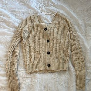 Tan button up women’s sweater size small by Moon&Madison